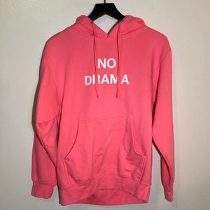ASSC Light Bright Neon Pink No Drama Hoodie With Brand Logo Size Small